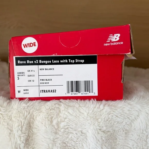 ✨$25✨NWT•New Balance Rave Run Toddler Kids' Sneakers | Black/Pink | 5T Wide - Picture 10 of 12